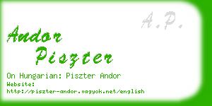 andor piszter business card